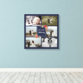 Boho Bloemen - Huwelijksfotocollage Canvas Afdruk (Insitu (Houten vloer))