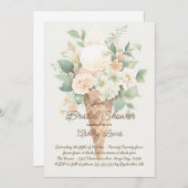 Boho bloemen ijsje, Greenery ijs Kaart (Voorkant / Achterkant)