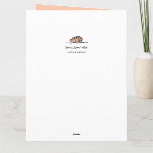 Boho Bloemen illustratie Kaart (Achterkant)