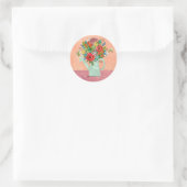 Boho Bloemen illustratie Ronde Sticker (Tas)