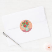 Boho Bloemen illustratie Ronde Sticker (Envelop)