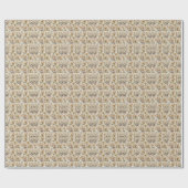 Boho bloemen in beige cadeaupapier (Vlak)