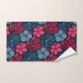 Boho bloemen in magenta blauw bad handdoek (Handdoek)