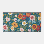 Boho bloemen in Retro kleuren Bureaumat (Voorkant)