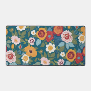 Boho bloemen in Retro kleuren Bureaumat