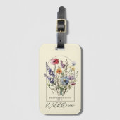 Boho Bloemen Inspirerend Wildflower Quote Bagagelabel (Voorkant (verticaal))