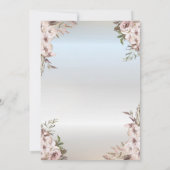 Boho Bloemen Jurk Zilver Quinceanera Kaart (Achterkant)