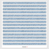 Boho Bloemen Klassiek Blauw Dunne Stroken Sticker (Vel)