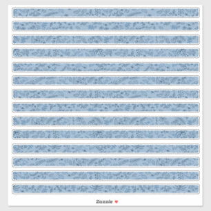 Boho Bloemen Klassiek Blauw Dunne Stroken  Sticker