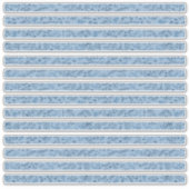 Boho Bloemen Klassiek Blauw Dunne Stroken Sticker (Voorkant)