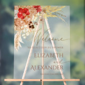 Boho Bloemen Koppels Douche Welkom Acryl Teken Acryl Bord (Neutraal)