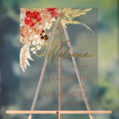 Boho Bloemen Koppels Douche Welkom Acryl Teken Bord (Neutraal)