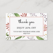 Boho  bloemen kortingskaartje (Voorkant)