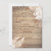 Boho Bloemen, Lichten, Hout Quinceañera Kaart (Voorkant)