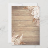 Boho Bloemen, Lichten, Hout Quinceañera Kaart (Achterkant)