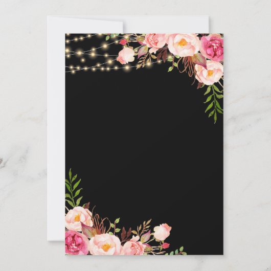 Boho Bloemen & Lichten Verrassing 40e Verjaardag Kaart (Achterkant)