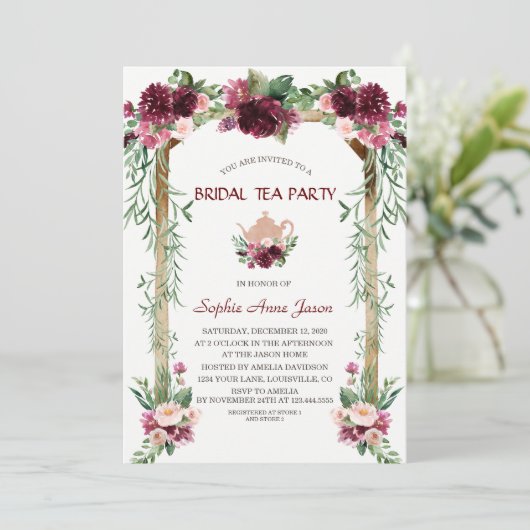 Boho Bloemen Luifel Bruidstheepartij in de herfst Kaart (Staand voorkant)