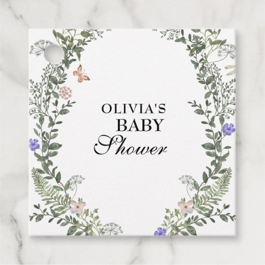 Boho Bloemen Lush Geslacht Neutraal Baby shower Bedankjes Labels (Voorkant)