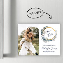 Boho Bloemen Maan Foto Save the Date Magnetische K