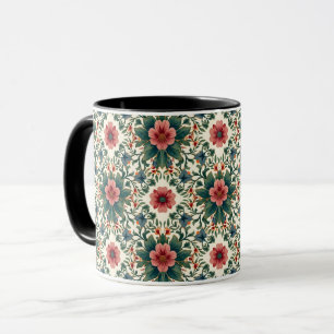 Boho Bloemen Magie - in tinten groen en roze Mok