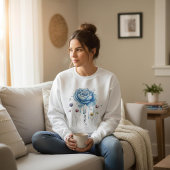 Boho Bloemen Mama Blauwe Bloem Moederdag Cadeau Trui
