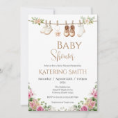Boho bloemen meisje babyshower uitnodiging (Voorkant)