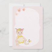 Boho Bloemen Meisje Invitation Roze Baby shower Kaart (Achterkant)