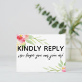 Boho Bloemen Menu Keuze RSVP in informeel handschr (Staand voorkant)