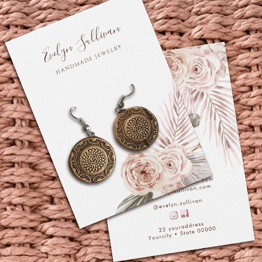 Boho-bloemen met een kaart