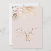 Boho Bloemen met Pampas Sweet 16 Verjaardag Kaart (Achterkant)