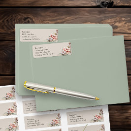 Boho Bloemen Neutraal Beige retouradres Etiket