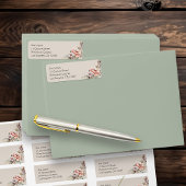 Boho Bloemen Neutraal Beige retouradres Etiket