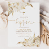 Boho Bloemen Neutrale Meisjes Doop Doop Kaart