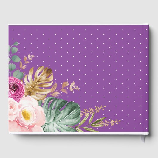 Boho Bloemen Oerwoud Safari Wilde Dieren Baby Meis Gastenboek (Achterkant)