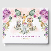 Boho Bloemen Oerwoud Safari Wilde Dieren Baby Meis Gastenboek (Voorkant)