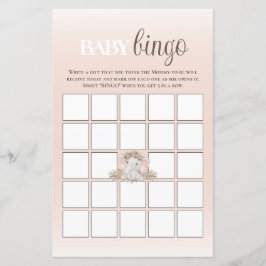 Boho Bloemen Olifant Baby Bingo Baby shower spel