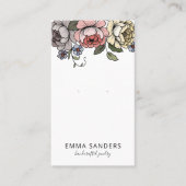 Boho Bloemen Oorbel Sieraden Display Kaarten Contactkaartje (Voorkant)
