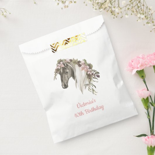 Boho Bloemen Paard Verjaardagsfeestje Traktasje Bedankzakje (Gezegeld)