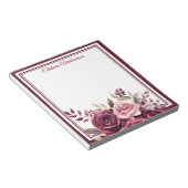 Boho Bloemen Paarse Rozen Notitieblok (Schuin)