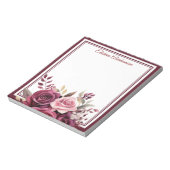 Boho Bloemen Paarse Rozen Notitieblok (Linkerzijde)
