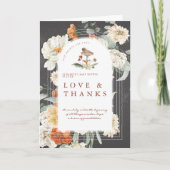 Boho Bloemen Paddestoel | Baby shower Dank u Bedankkaart (Voorkant)