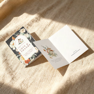 Boho Bloemen Paddestoel   Baby shower Dank u Bedankkaart