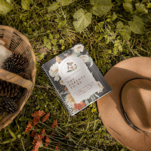 Boho Bloemen Paddestoel   Baby shower Gastenboek Notitieboek