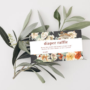 Boho Bloemen Paddestoel Botanische Luier Raffle Informatiekaartje