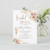 Boho Bloemen Palm Pampas Bridal Douche Uitnodiging (Staand voorkant)