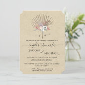 BOHO Bloemen Pampagras Koppel Shower Uitnodiging (Staand voorkant)
