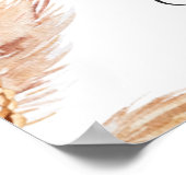 Boho Bloemen Pampas 40e Verjaardag Welkomstbord Poster (Hoek)