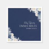 Boho bloemen Pampas blauwe baby shower servetten (Voorkant)