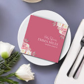 Boho bloemen Pampas blauwe baby shower servetten