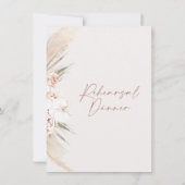 Boho Bloemen Pampas Gras Bestek repetitie diner Kaart (Achterkant)